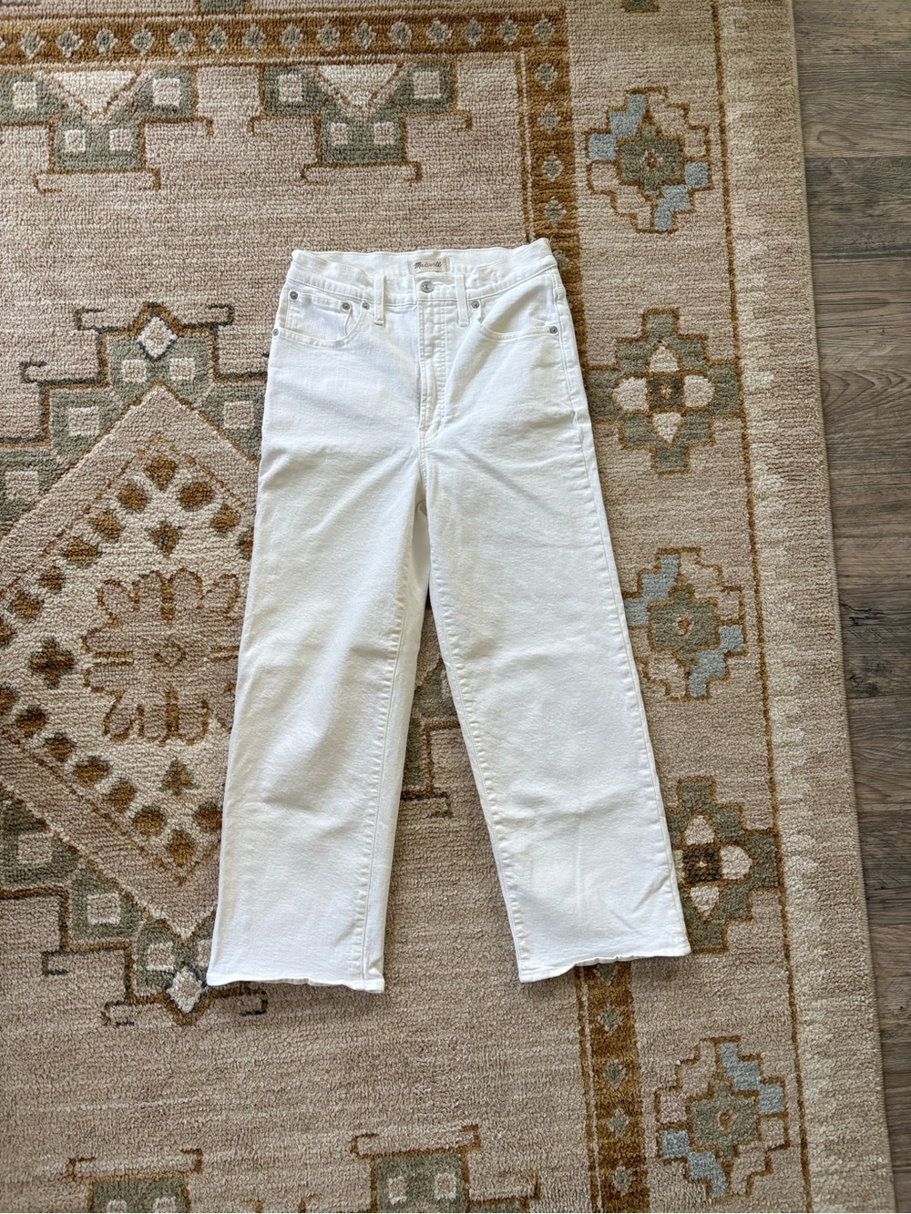 Madewell Perfect Vintage Wideleg White High-Rise Crop Jean